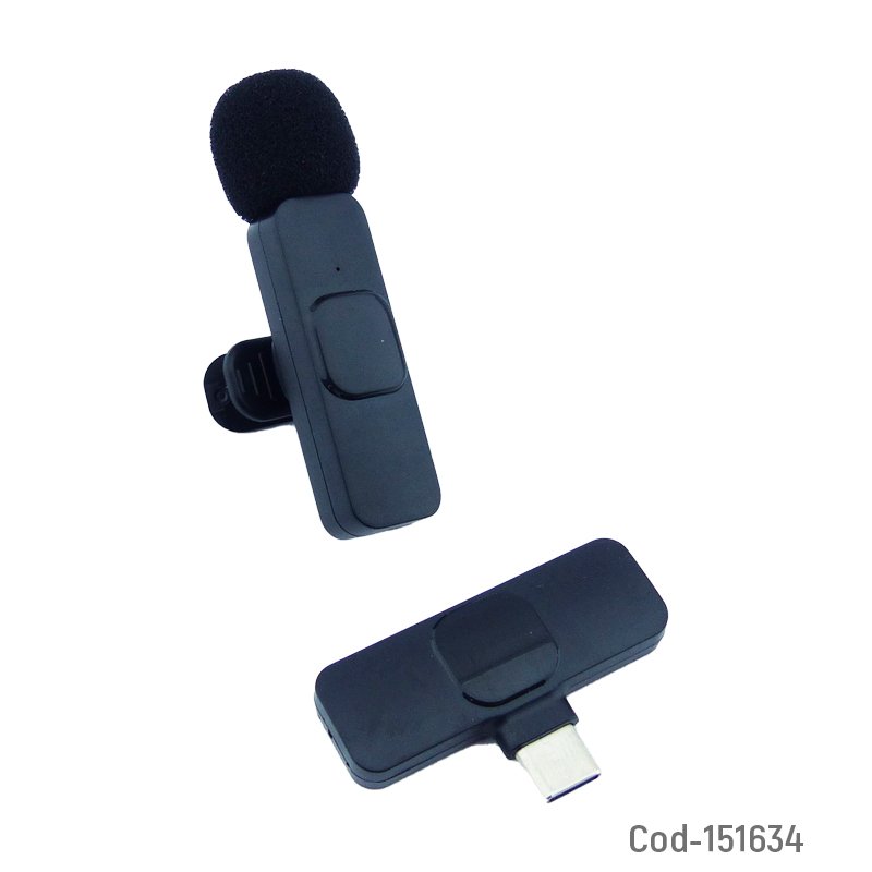 Microfono Inalambrico Para Smartphone Modelo TYPE-C Conexion Bluetooth Marca LAVALIER 5.5 cm x 2.5 cm x 2.2 cm por mayor en Chile