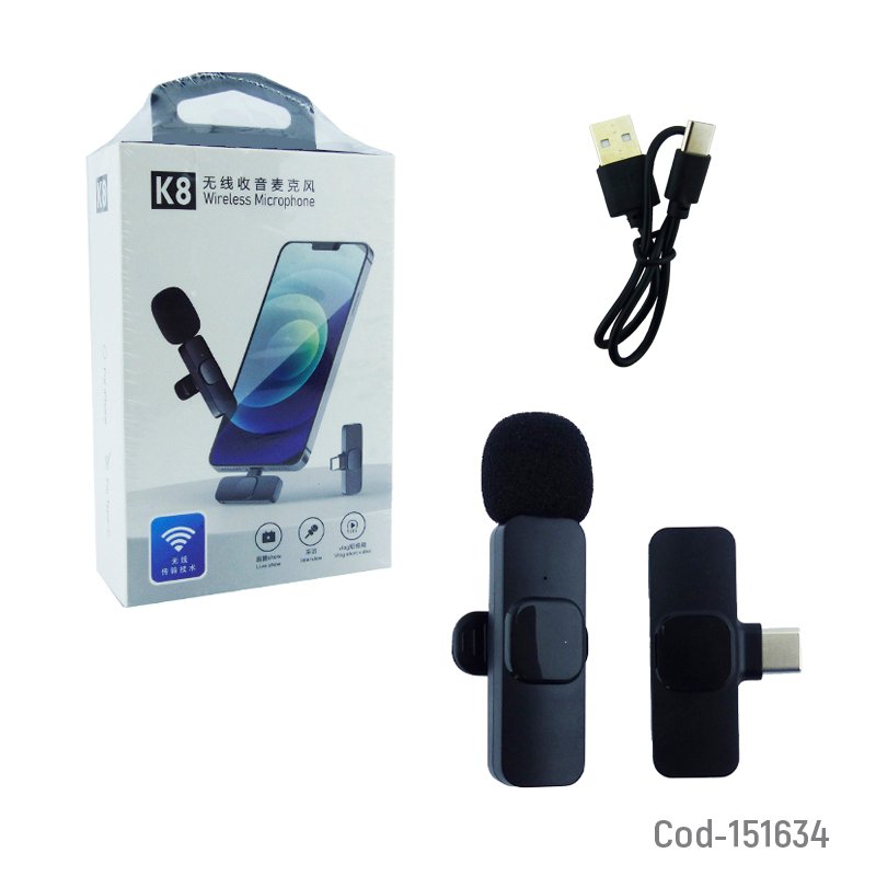 Microfono inalambrico para smartphone modelo type-c conexion bluetooth marca lavalier - pack de 10 unidades mayorista — imagen 3
