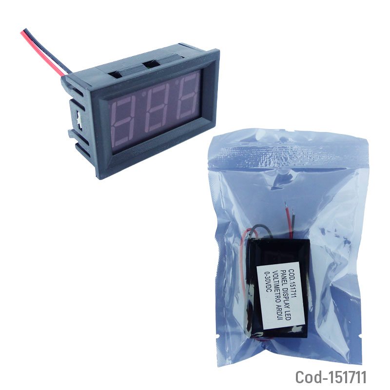 Panel display led voltimetro digital 0-30 vdc ideal para arduino - pack de 10 unidades mayorista — imagen 3