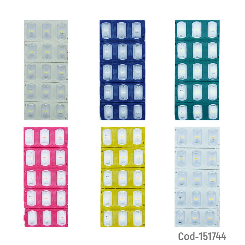 Tira led placa de 3 led tipo lupa, set x 10 con adhesivo y variedad de colores. mayorista — imagen 3