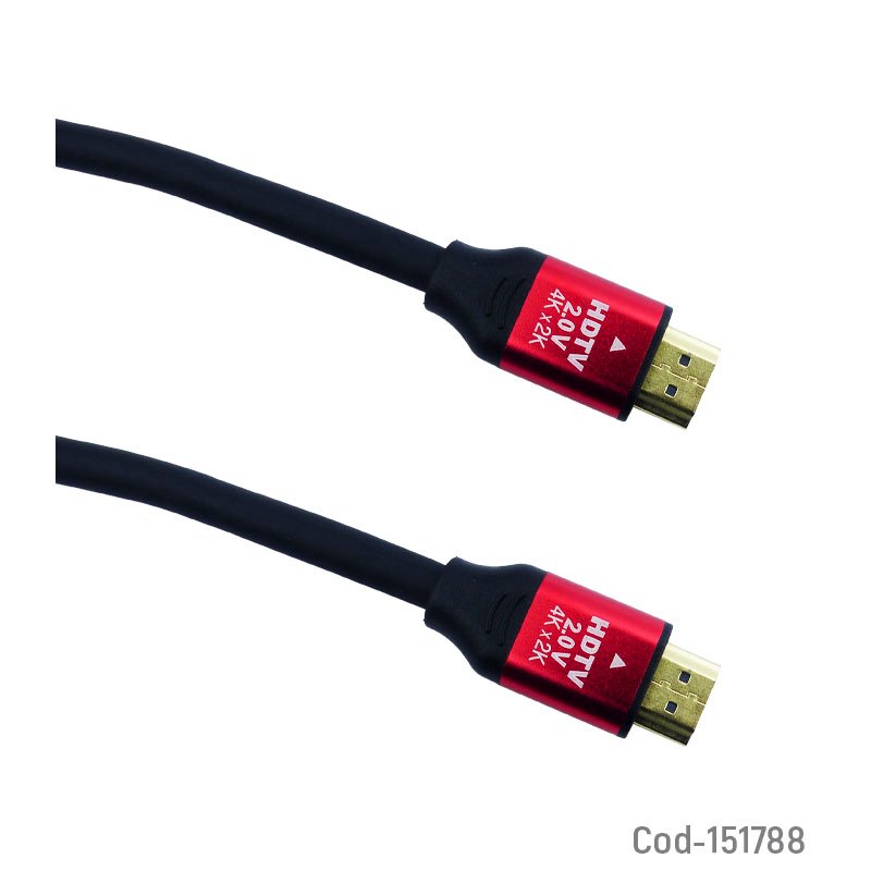 Cable hdmi marca hdtv de 3mts, 4k, version 2.0, punta de metal. - pack de 10 unidades mayorista — imagen 2