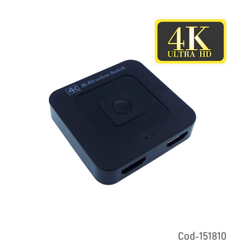 Switch Selector 2 X 1 HDMI Bidireccional 4K Con Cable Type-C 3 cm x 3 cm x 1.2 cm por mayor en Chile