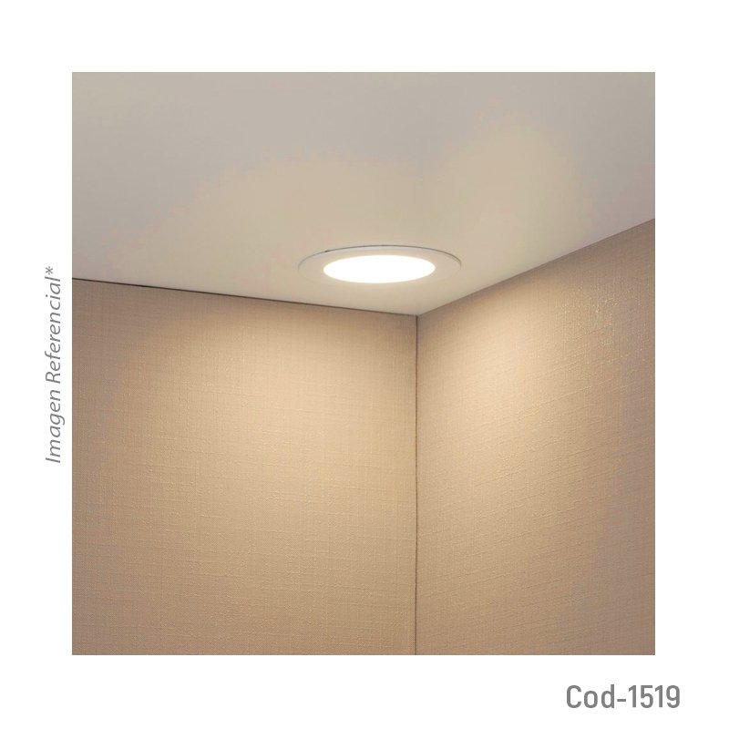 Foco led 6 watt, panel embutido redondo, luz calida, para cielo falso. mayorista — imagen 2
