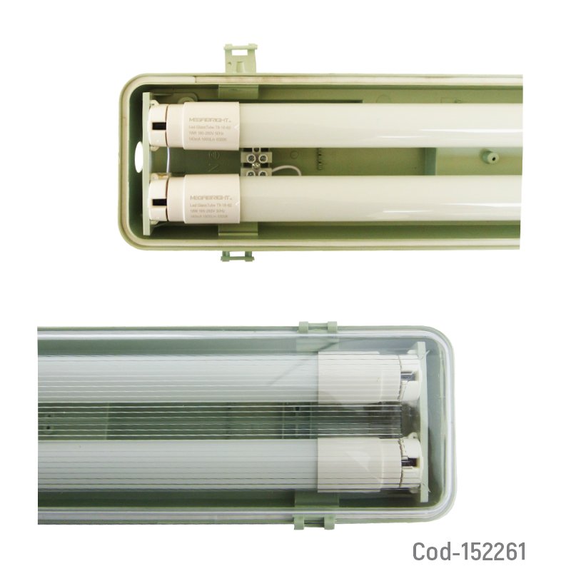 Equipo led estanco hermetico megabrigth 2 x 18 watt de policarbonato. mayorista — imagen 2