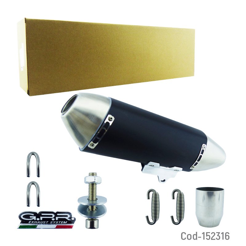 Tronador para moto marca gpr con silenciador, punta y cola plateada en 2 colores mayorista — imagen 4