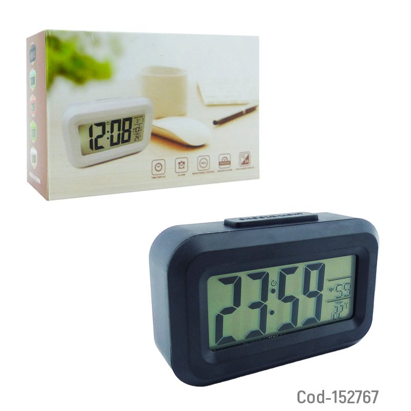 Reloj despertador mini digital mas temperatura con alarma y luz. variedad de colores. - pack de 10 unidades mayorista — imagen 5