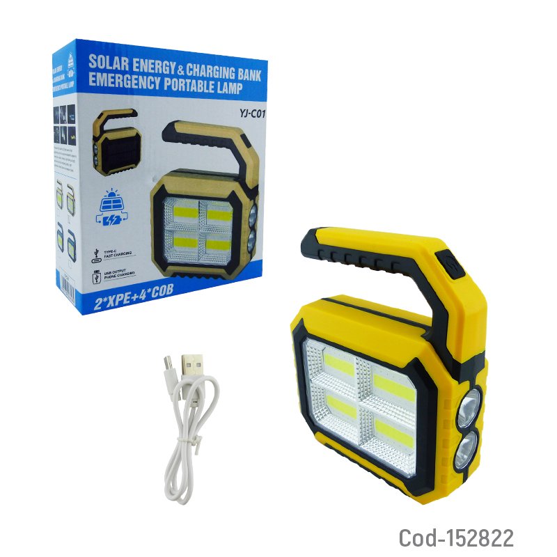Linterna led solar de 2 led mas 4 cob modelo yj-c01 recargable. mayorista — imagen 4