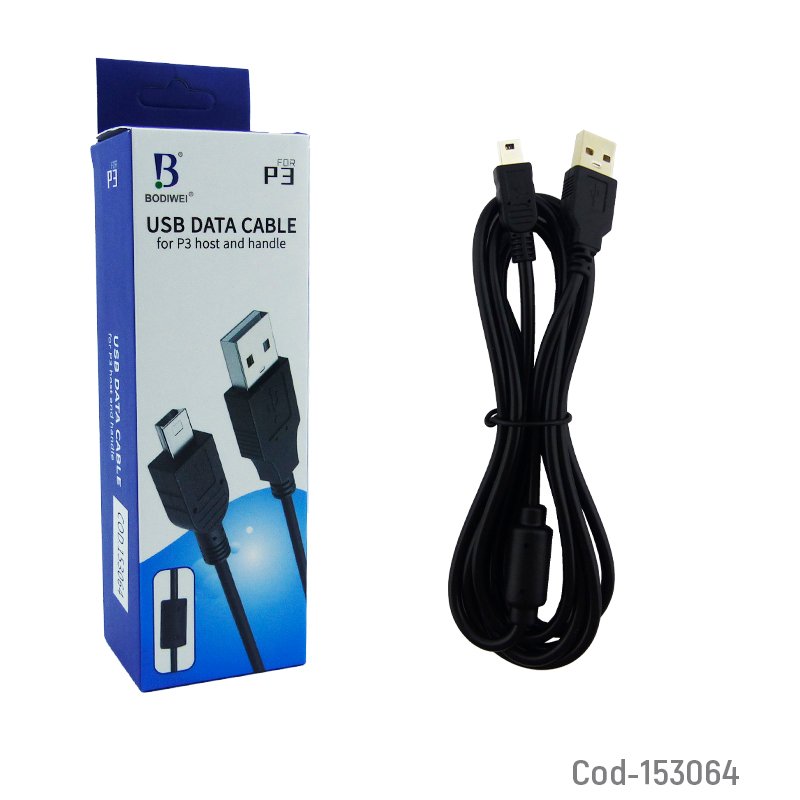 Cable usb para cargar joystick play 3 de 1.8 mts con filtro. - pack de 10 unidades mayorista — imagen 2