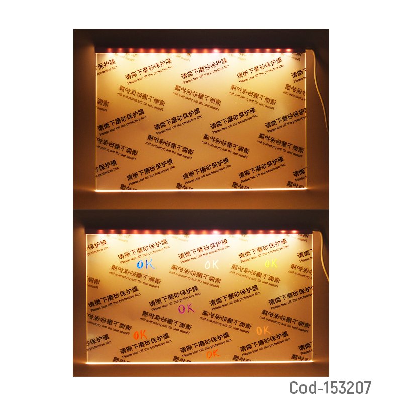 Pizarra led acrilica 30 cm x 40 cm transparente con luz, conexion usb, plumones y soporte mayorista — imagen 2