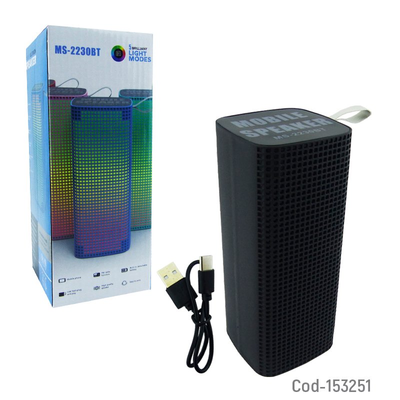 Parlante recargable modelo ms2230 bluetooth con luz rgb y variedad de colores. mayorista — imagen 4