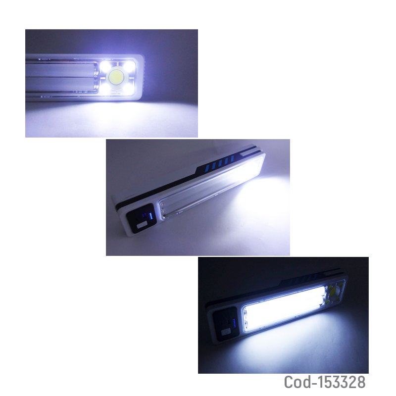 Lampara solar led modelo hel-3899t-1 de 2 tubos mas 1 cob y 30 watts, usb recargable. mayorista — imagen 3