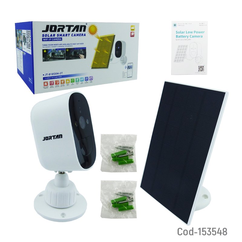 Camara de vigilancia ip wifi modelo jt-8185 con panel solar y vision nocturna marca jortan utiliza app icsee mayorista — imagen 4