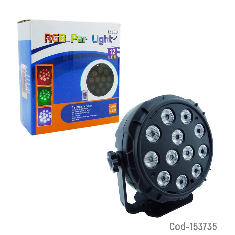 Luz disco rgb de 12 led ritmico con control remoto mayorista — imagen 4