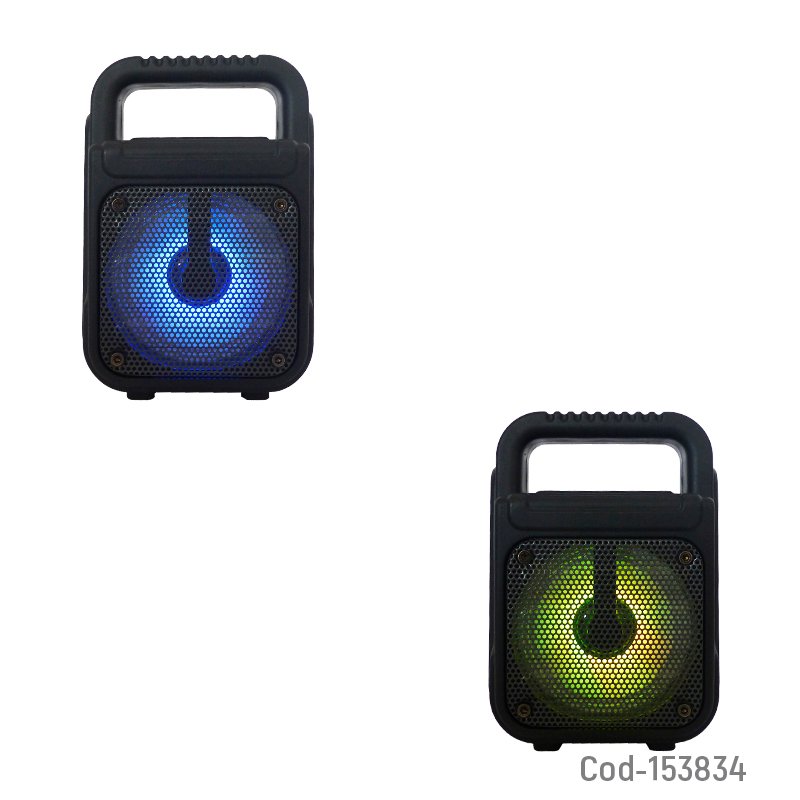 Parlante recargable modelo gts-1362 bluetooth de 3” portable con luz, usb, tf y fm. variedad de colores. mayorista — imagen 3