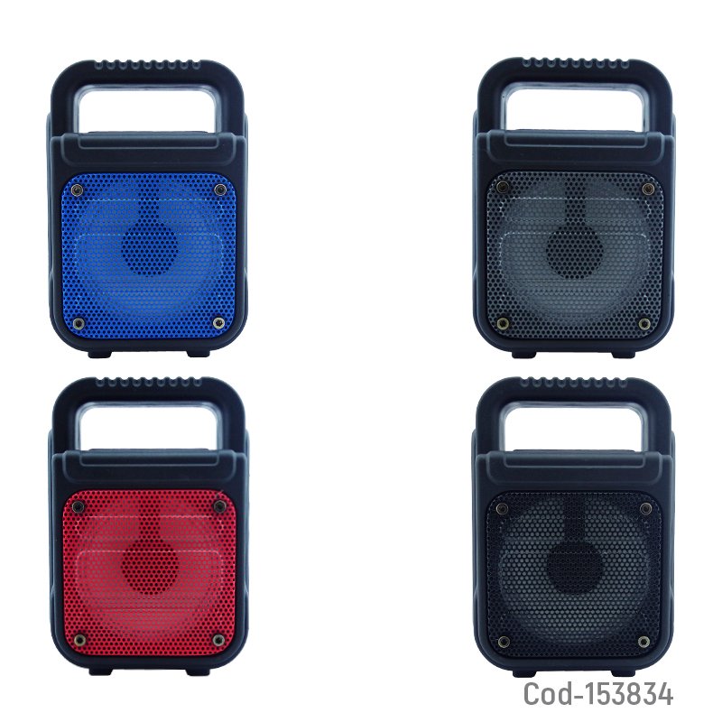 Parlante recargable modelo gts-1362 bluetooth de 3” portable con luz, usb, tf y fm. variedad de colores. mayorista — imagen 4