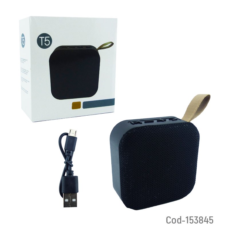 Parlante recargable modelo t5 bluetooth mini tela, portable con usb, tf y fm. - pack de 10 unidades mayorista — imagen 4