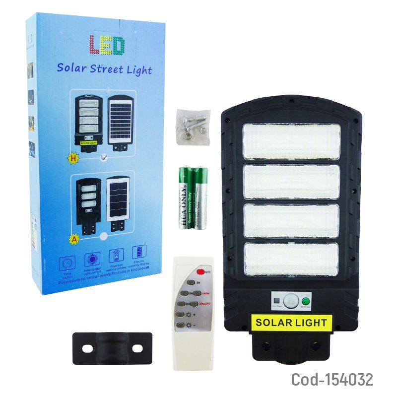Foco para poste solar de 200 watt con 4 placas de 320 led en pvc con control y sensor mayorista — imagen 4