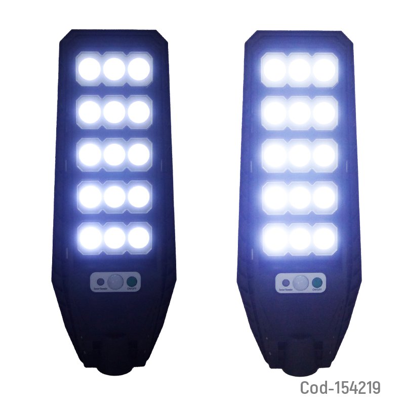 Foco solar con brazo de 500 watt, 15 led cob en 5 placas marca jortan con sensor y control remoto mayorista — imagen 3