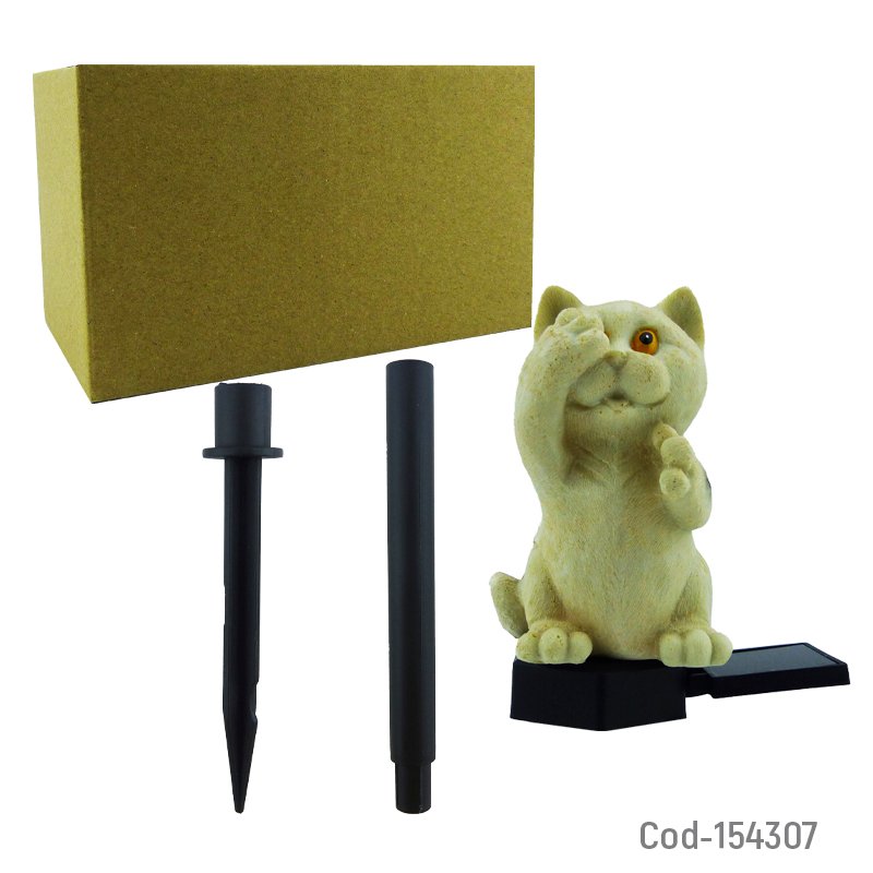 Estaca led solar diseño gato para cesped con luz. mayorista — imagen 4