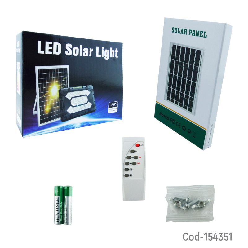 Proyector solar led de 120 watt con 114 led panel solar y control remoto. mayorista — imagen 4
