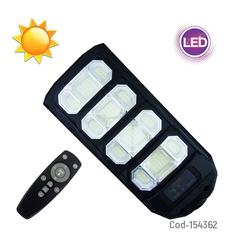 Foco Para Poste Solar De 400 Watt Con 12 Placas, 200 LED PVC Modelo XL-200 Y Control. 46 cm x 21 cm x 5 cm por mayor en Chile