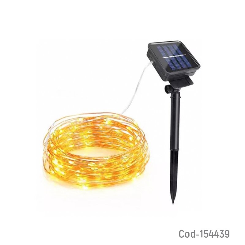 Tira led solar de 12 mts con estaca de luz calida. mayorista — imagen 2