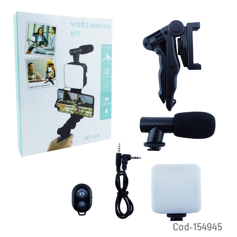 Estabilizador para smartphone con tripode, luz, microfono y control remoto bluetooth mayorista — imagen 4