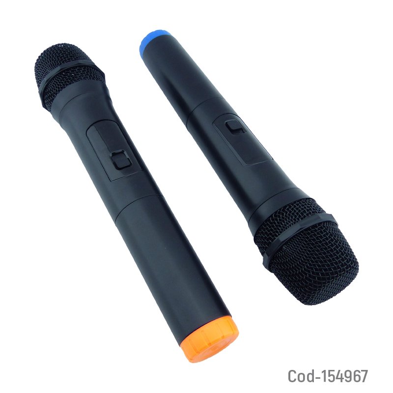 Microfono Inalambrico Profesional Doble Con Pantalla LED Y Receptor Recargable. 24.3 cm x 4.8 cm por mayor en Chile