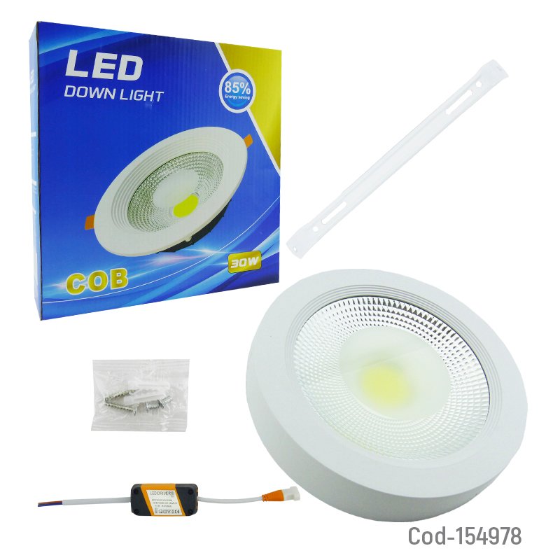 Foco led panel 30 watt cob sobrepuesto redondo en pvc de luz fria. mayorista — imagen 4
