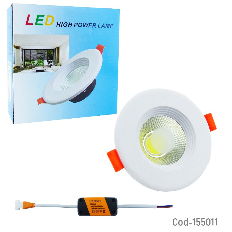 Foco led cob de 12 watt, tipo aplique embutido, luz blanca en pvc - pack de 10 unidades mayorista — imagen 4
