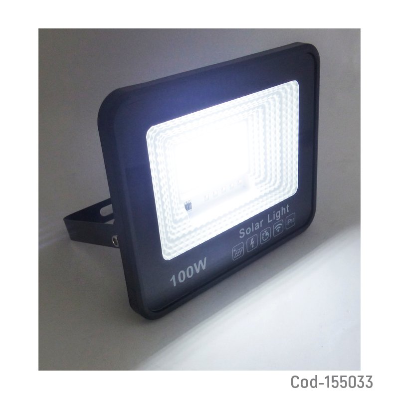 Proyector solar led de 100 watt, 65 led con panel solar y control remoto mayorista — imagen 3