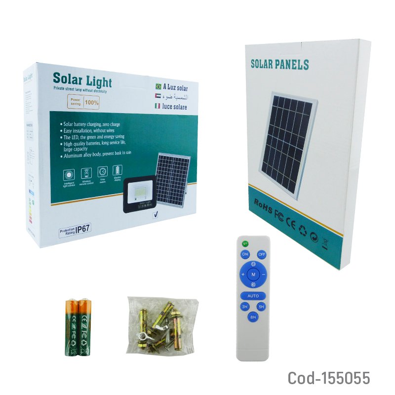 Proyector solar led de 500 watt, 200 led con panel solar y control remoto mayorista — imagen 4