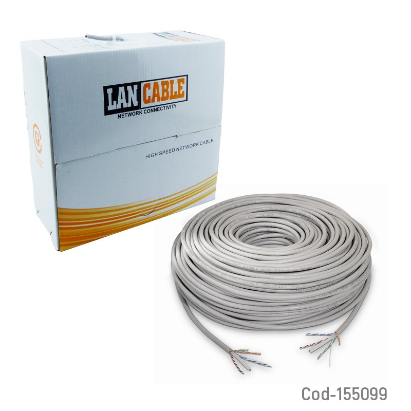 Rollo cable de red utp cat 6e gris de 100 mts para exteriores e interiores mayorista — imagen 2