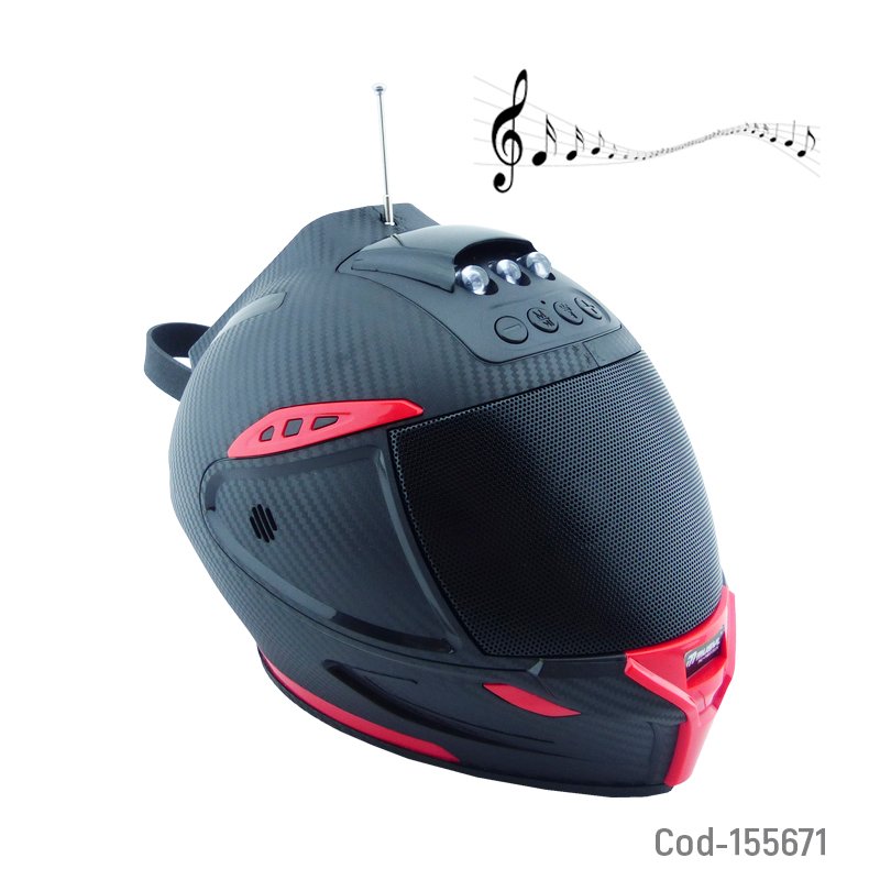 Parlante Solar Tipo Casco Bluetooth Modelo MUSYL M-60 Con USB, TF Y LED. Variedad De Colores. 20.5 cm x 15 cm x 14.3 cm por mayor en Chile