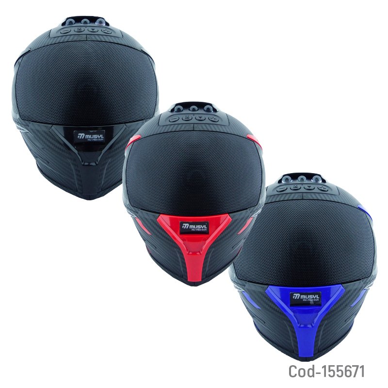 Parlante solar tipo casco bluetooth modelo musyl m-60 con usb, tf y led. variedad de colores. mayorista — imagen 4