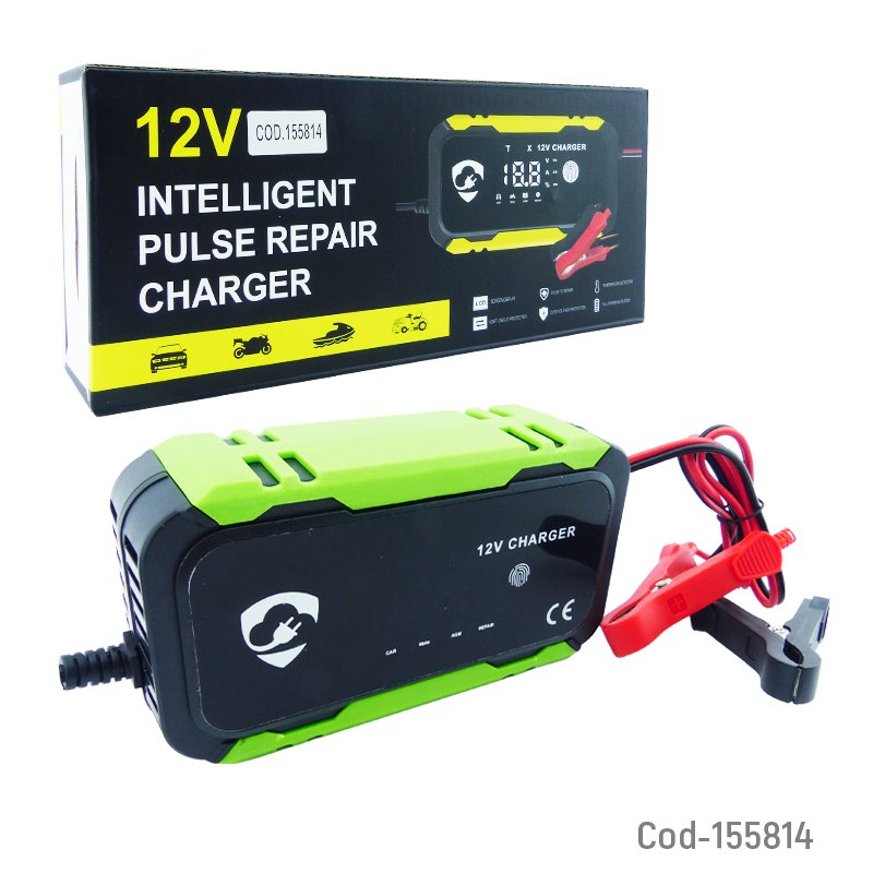 Cargador De Bateria Inteligente 12 VOLT 6 Amp Con Pinzas En Dos Colores. 16.6 cm x 8.8 cm x 4.7 cm por mayor en Chile