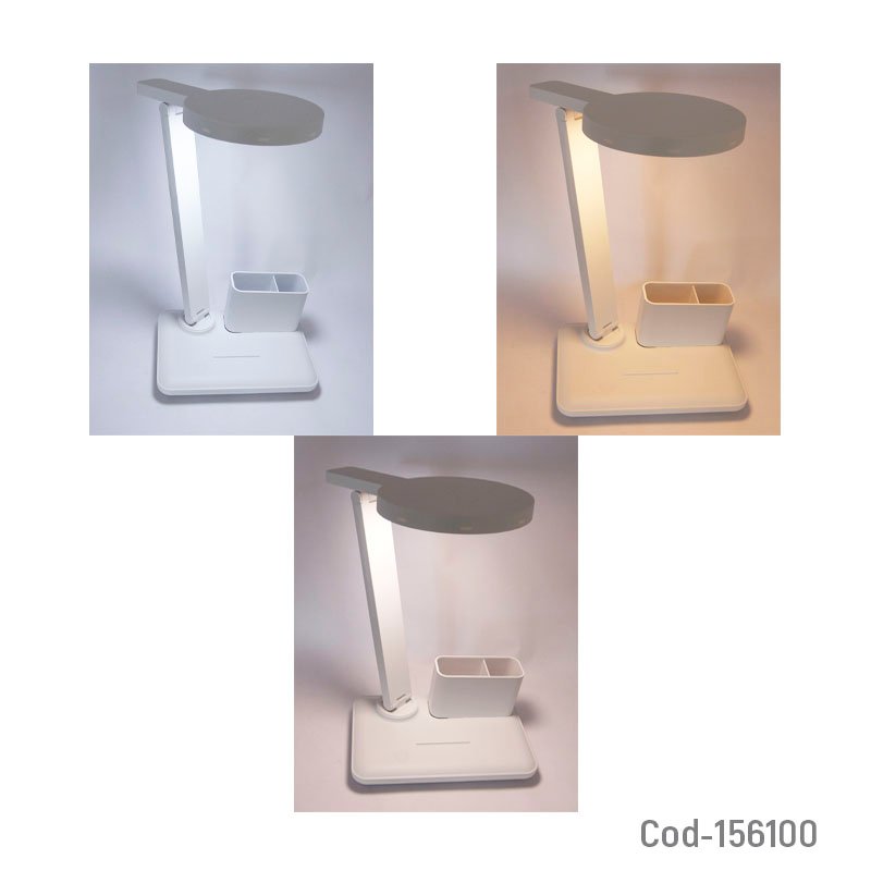 Lampara de escritorio led touch modelo 303 varios tonos con portalapiz y smartphone. mayorista — imagen 2