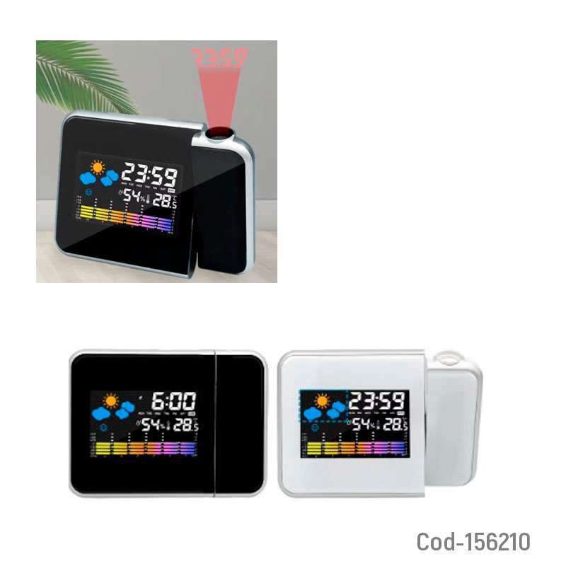 Reloj despertador con proyector tiene alarma, calendario y temperatura. en 2 colores mayorista — imagen 3