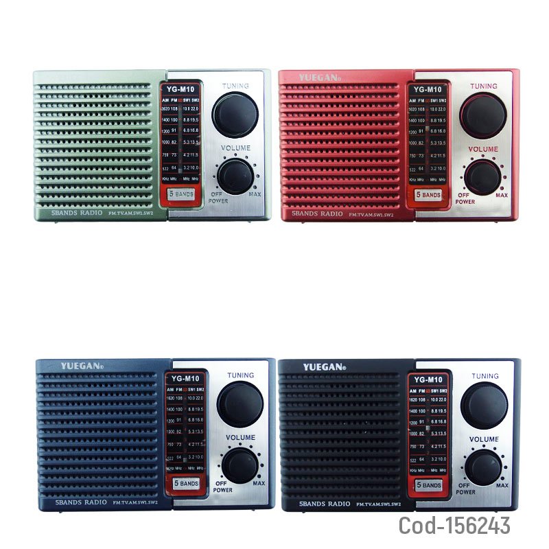 Radio multibanda marca hairun recargable micro usb, am, fm, tv-am-sw variedad de colores mayorista — imagen 3