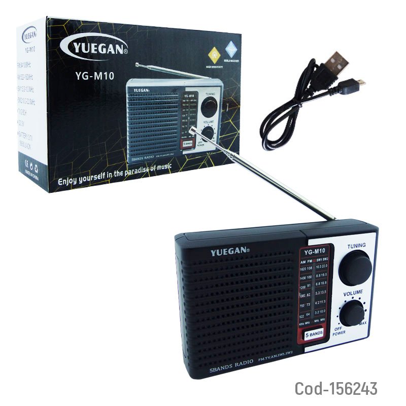 Radio multibanda marca hairun recargable micro usb, am, fm, tv-am-sw variedad de colores mayorista — imagen 4