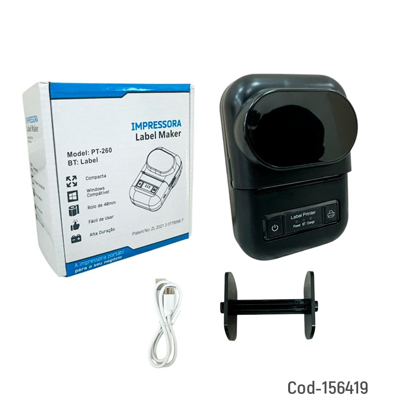 Impresora termica mini de etiquetas, bluetooth, modelo pt-260, con regulador hasta 58 mm. recargable. mayorista — imagen 3