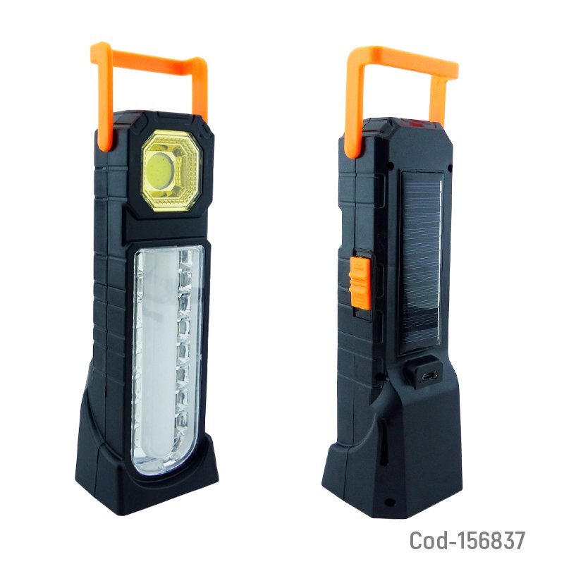Lampara solar led modelo sh-756 de 16 led mas 1 cob y tubo, marca shuai hu recargable mayorista — imagen 2