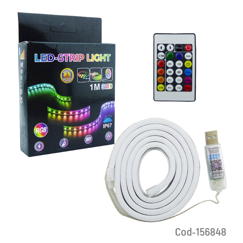 Tira led neon de 1 mts, usb, con app para smartphone y control remoto. mayorista — imagen 3