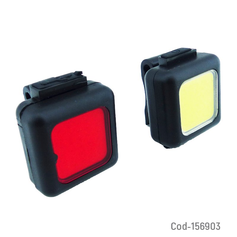 Set de luz para bici led, delantera y trasera, modelo ft-3028, recargable type-c. - pack de 10 unidades mayorista — imagen 3