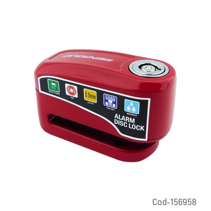 Candado Para Freno De Disco Con Alarma De 5.5 MM Modelo BG1248 Variedad De Colores. 5.5 mm por mayor en Chile