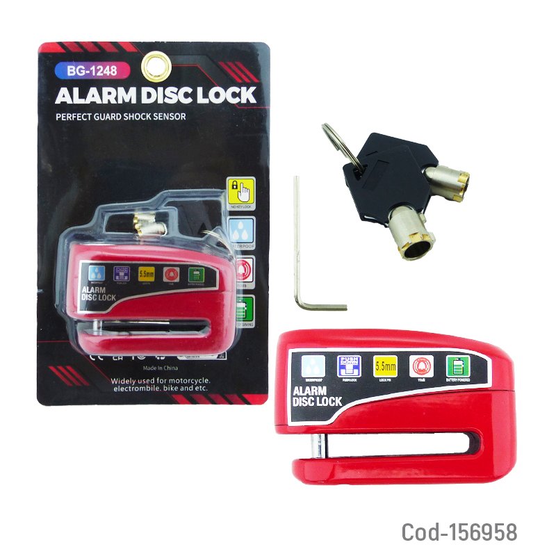 Candado para freno de disco con alarma de 5.5 mm modelo bg1248 variedad de colores. mayorista — imagen 4