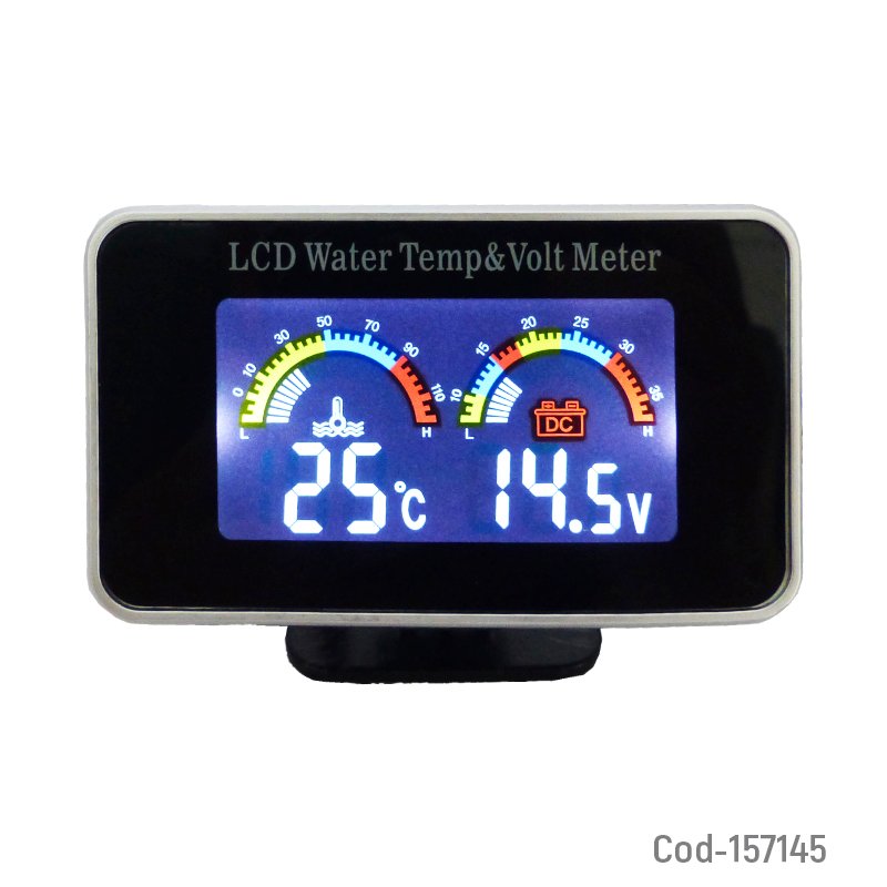 Medidor digital de temperatura de agua y voltaje para auto, pantalla lcd a color. mayorista — imagen 2