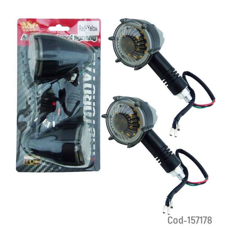Luz intermitente para moto duo color marca a&c modelo motoroyal en blister mayorista — imagen 3