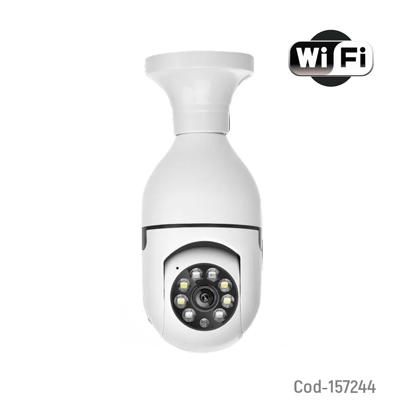 Camara De Vigilancia IP Wifi Tipo Ampolleta Marca SECURO Version 2025, APP JLXCAM. 15.3 cm x 6.6 cm por mayor en Chile
