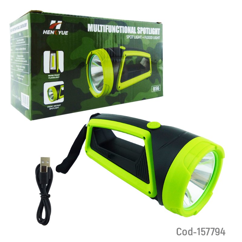 Linterna de 1 led mas 1 led cob portable marca henoyue modelo 856 recargable mayorista — imagen 5